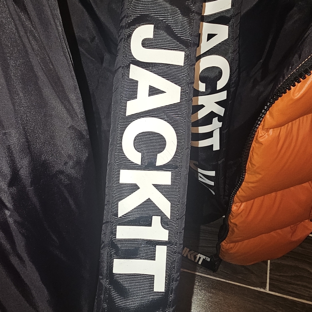 Jack1t by Men's Puffer Jacket in Black and Orange